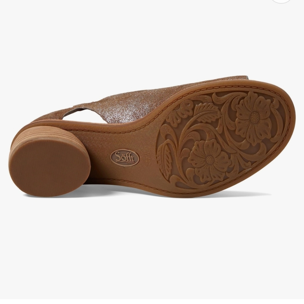 Sofft Carleigh Suede Rounded Stack Heel Peep Toe … - image 5